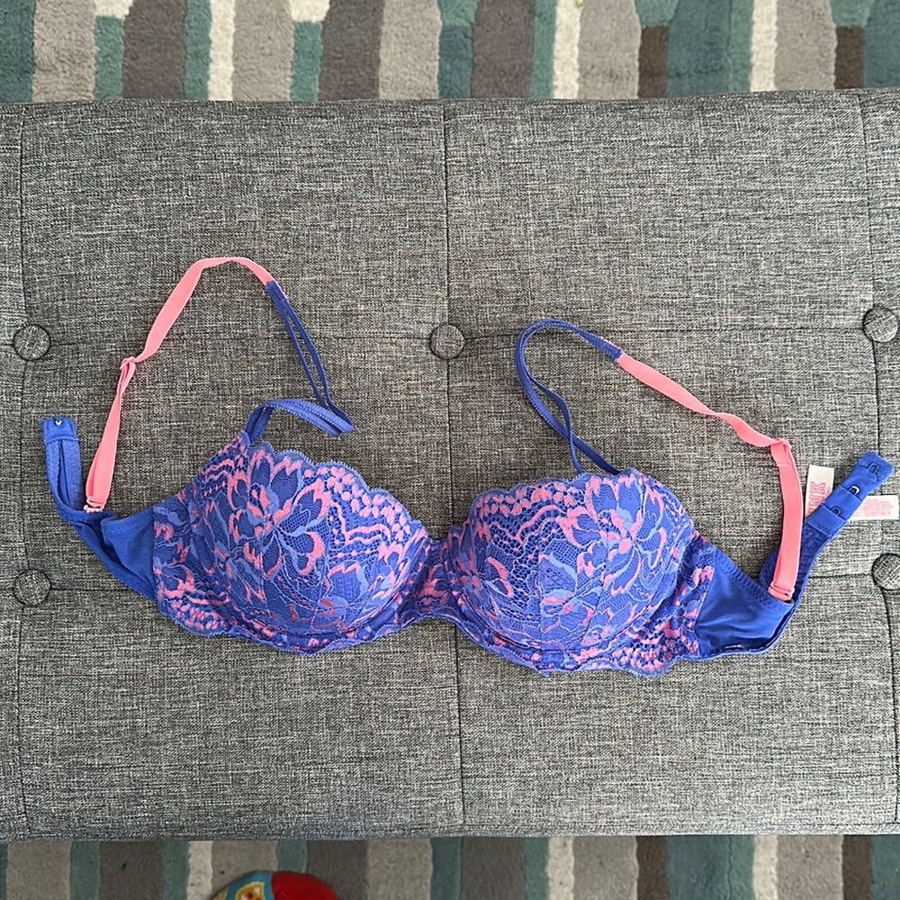 Purple & pink push-up bra 32D